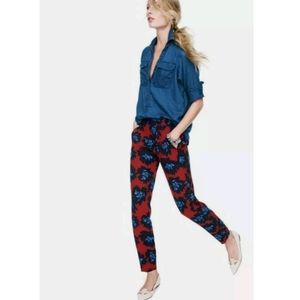 J. Crew Red and Blue Straight Leg Pants